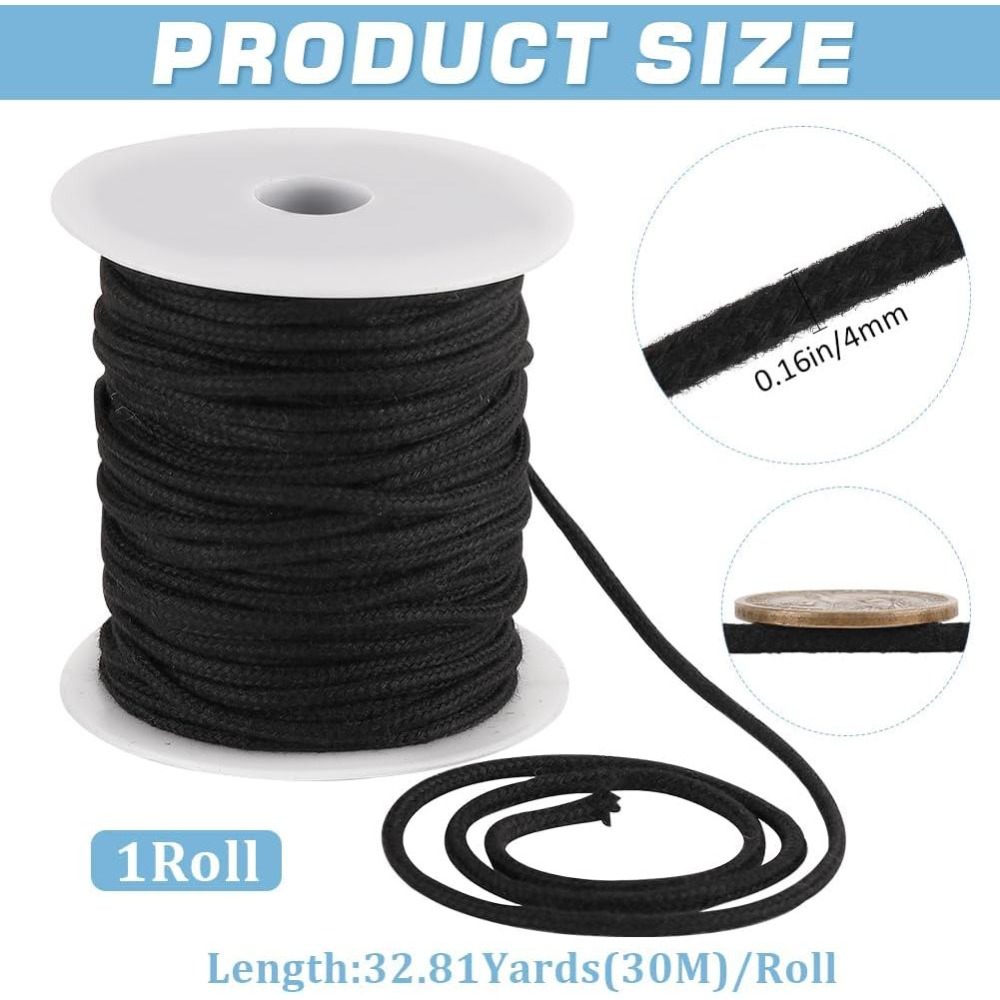 Cuerda de Algodón Negra de 4mm - Cord Trim Twisted reseña y precio